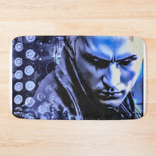 Artikelvorschau, VERGIL Grunge Porträt Gaming blau hart Kontrast entworfen und verkauft von SyanArt.