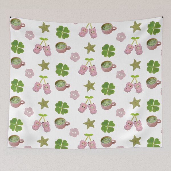 Item preview, Pink and Matcha Cherry Critter Sticker Pack designed and sold by ellanely.