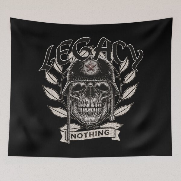 Item preview, legacy, skull soldier with helmet and googles emblem, war monument badge illustration - embroidery iron patch textured graphic artwork designed and sold by hayrpictures.