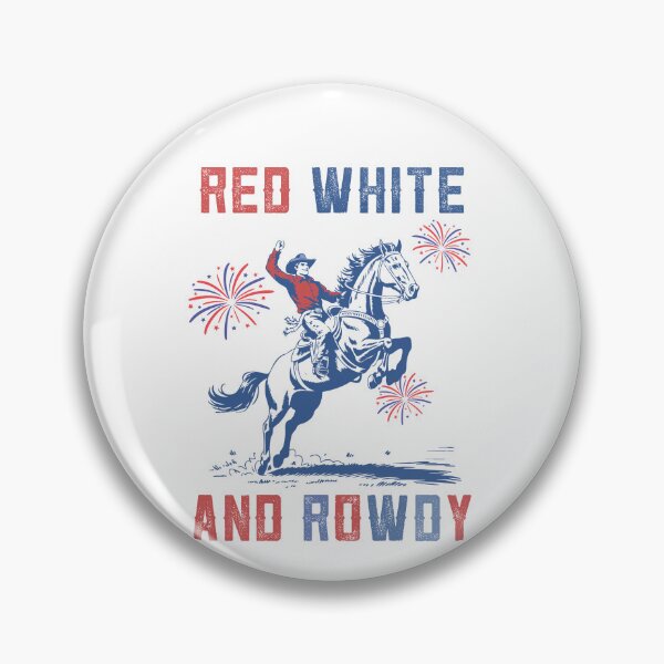 Item preview, Red White and Rowdy Distressed USA Design - American Retro Cowboy Rowdy designed and sold by Run to Creations.