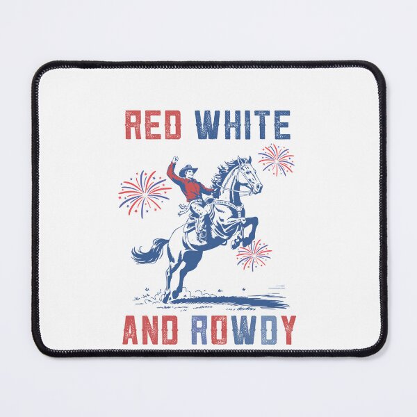 Item preview, Red White and Rowdy Distressed USA Design - American Retro Cowboy Rowdy designed and sold by Run to Creations.