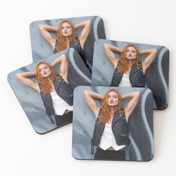 Item preview, female model posing and pouting  with their arms up Grunge street photography designed and sold by Vintage Designs +.