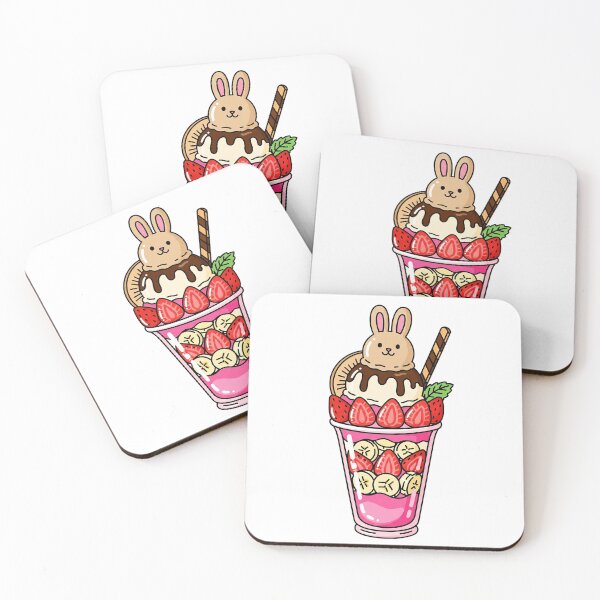 Item preview, Bunny Ice Cream on Strawberry Banana Parfait designed and sold by Mello-chu.