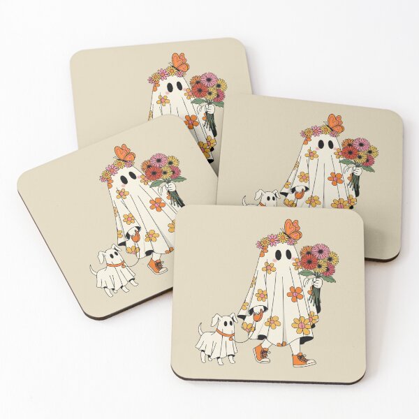 Item preview, Cute retro ghost with dog designed and sold by FatBirdie.