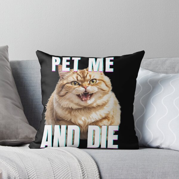 Item preview, Pet Me and Die – Angry Fluffy Cat Design designed and sold by LogvinArt.