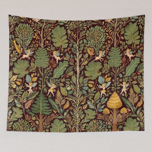 Item preview,  Cute floral pattern featuring Fairies and goblins after Willaim Morris Style designed and sold by Vintage Designs +.