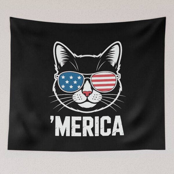 Item preview, 'merica Cat With Sunglasses designed and sold by MooonTees.