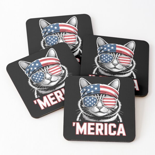 Item preview, 'merica Cat With Sunglasses designed and sold by MooonTees.