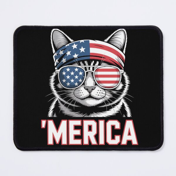 Item preview, 'merica Cat With Sunglasses designed and sold by MooonTees.