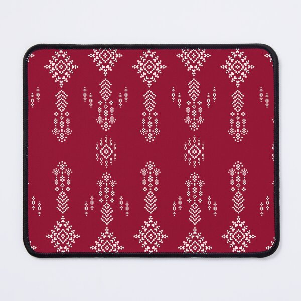 Item preview, Red Pixel Ethnic Diamond Textile Pattern designed and sold by MNX.
