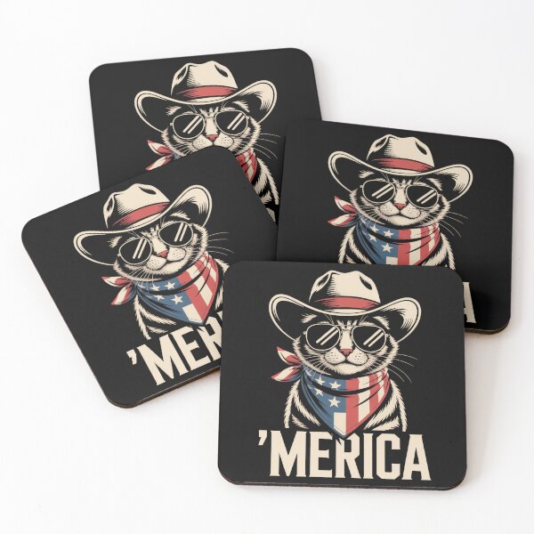 Item preview, 'merica Cat With Sunglasses designed and sold by MooonTees.