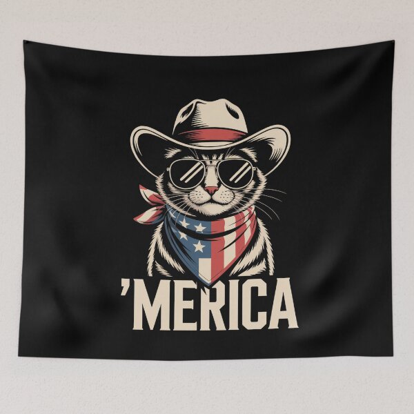 Item preview, 'merica Cat With Sunglasses designed and sold by MooonTees.