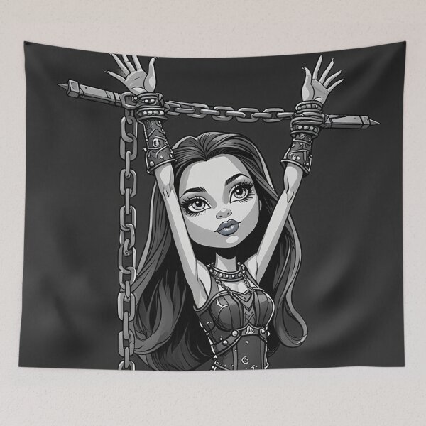 Item preview,  Chained by love - Cute Emo Goth Girl illustration designed and sold by Vintage Designs +.