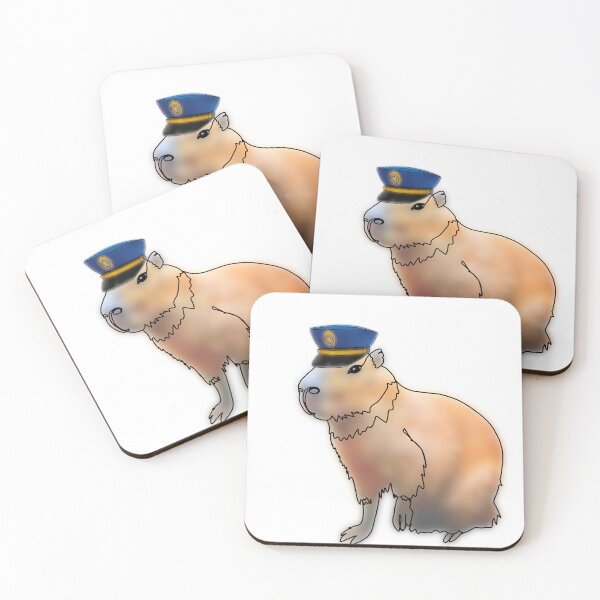Item preview, Capybara in Police Hat - animalzinhats designed and sold by Ashley’sAnimalz.