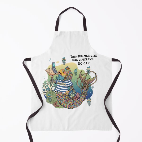 Item preview, This Summer Vibe Hits Different No Cap Funny Triton Ocean Aesthetic Art designed and sold by AnnDesignStudio.
