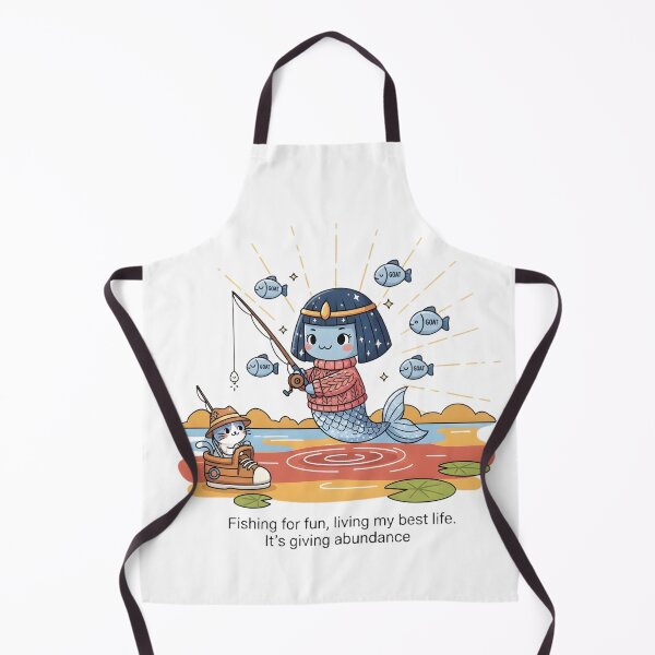 Item preview, Fishing For Fun Living My Best Life Abundance Mindset Cute Mermaid Cat Art designed and sold by AnnDesignStudio.