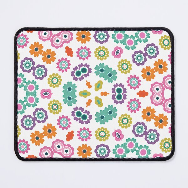Item preview, MARIANNE - Fun, Retro Geometric Floral Pattern on White designed and sold by Daisy Beatrice.