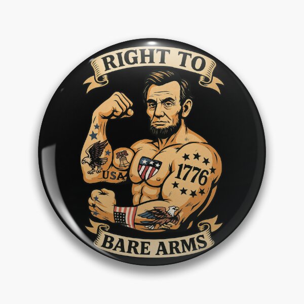 Item preview, Right to Bare Arms – Patriotic Abe Lincoln Muscle Pun Design designed and sold by Victor Shadehorn.