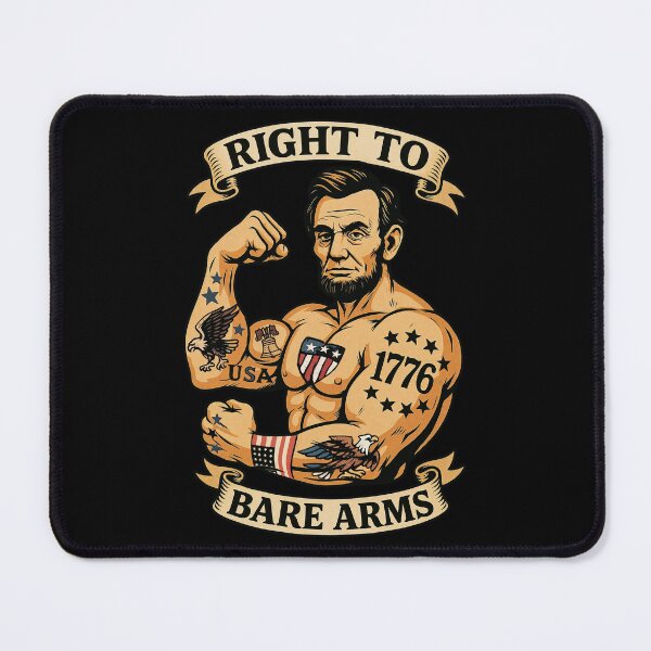 Item preview, Right to Bare Arms – Patriotic Abe Lincoln Muscle Pun Design designed and sold by Victor Shadehorn.