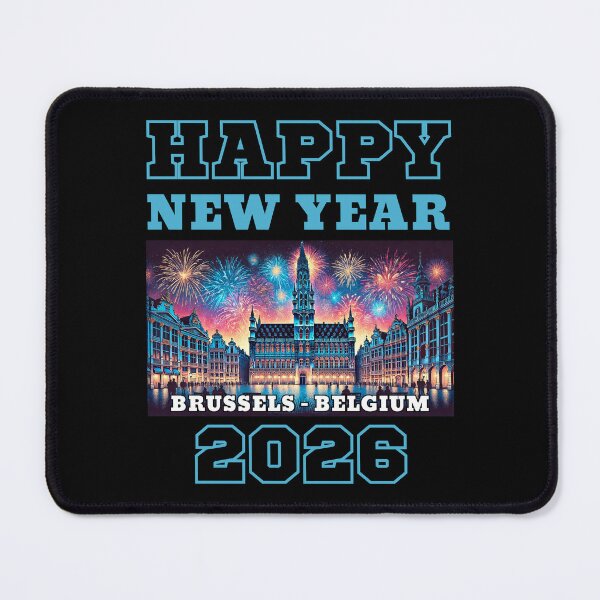 Item preview, Happy New Year 2026 - Brussels - Blue Edition designed and sold by Manic Merch Designs.