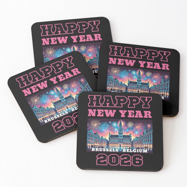 Item preview, Happy New Year 2026 - Brussels - Pink Edition designed and sold by Manic Merch Designs.