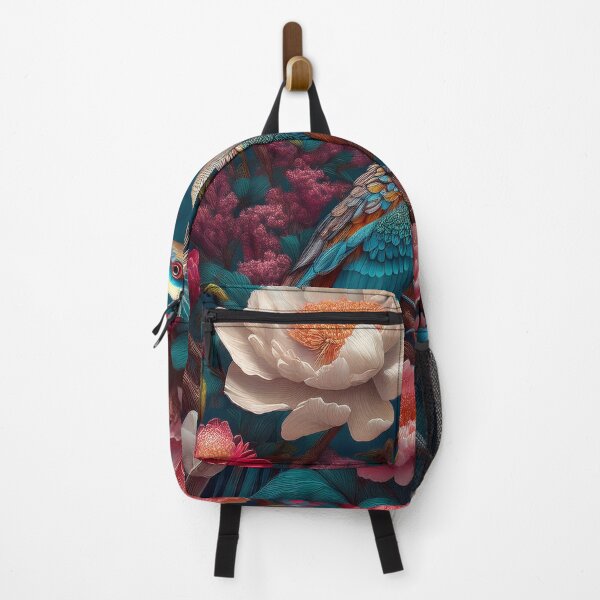 Item preview, Beautiful Heron with Peonies Floral Artwork designed and sold by FlosArtPrintShop.