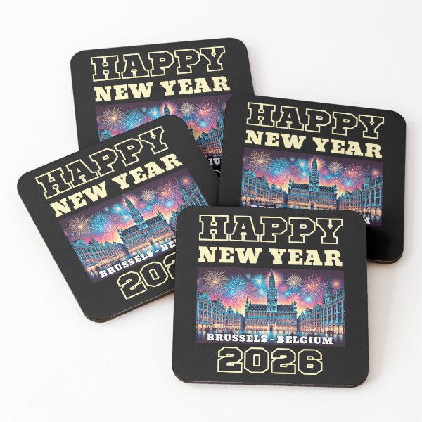Item preview, Happy New Year 2026 - Brussels - Yellow Edition designed and sold by Manic Merch Designs.