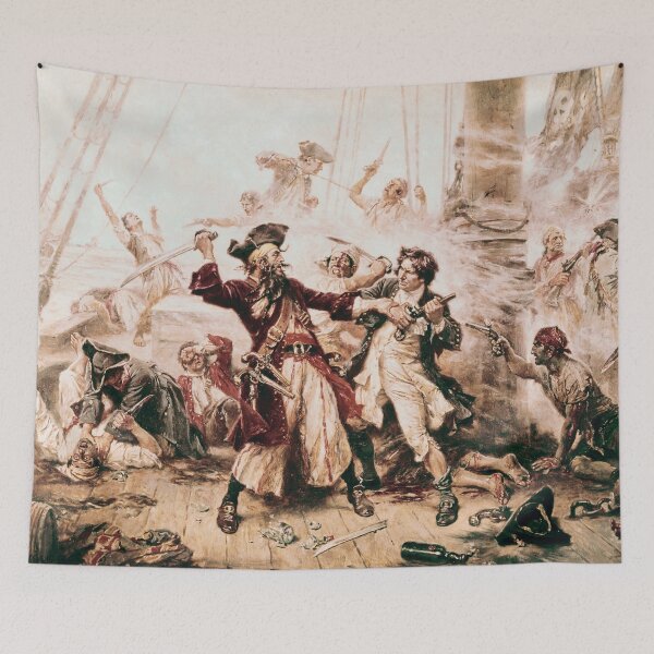 Item preview, Blackbeard the Pirate Vintage illustration designed and sold by Vintage Designs +.