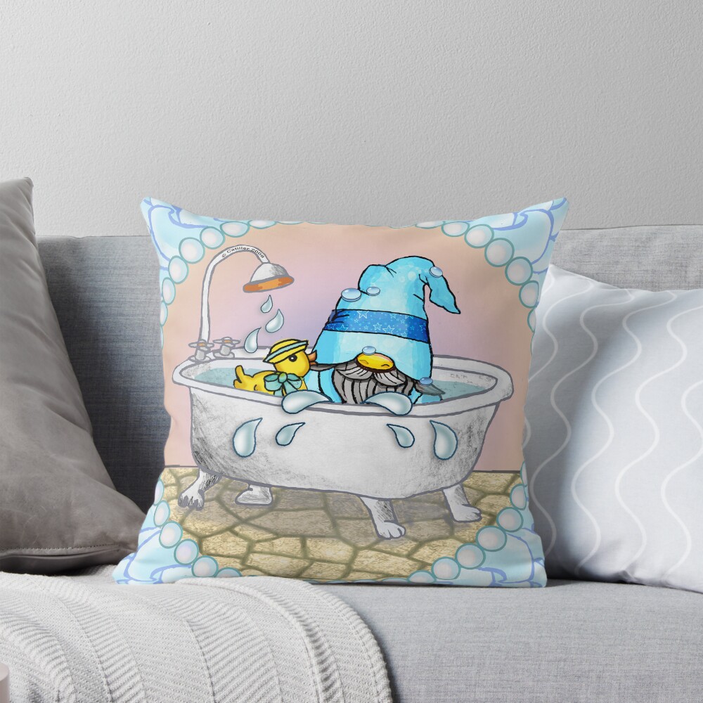 Bath Time Gnome Pillow