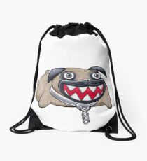 Pug Chomp Drawstring Bag