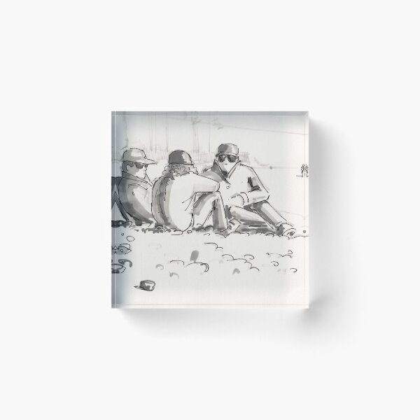 Item preview, Friends conversation at the beach drawing designed and sold by MikeJory.