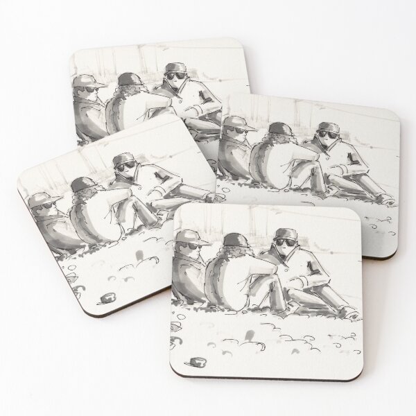 Item preview, Friends conversation at the beach drawing designed and sold by MikeJory.