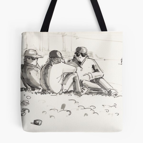 Item preview, Friends conversation at the beach drawing designed and sold by MikeJory.