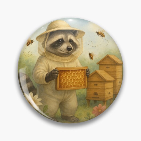 Item preview, Cute Raccoon beekeeper chooses sweet honey designed and sold by DamioPolArt.