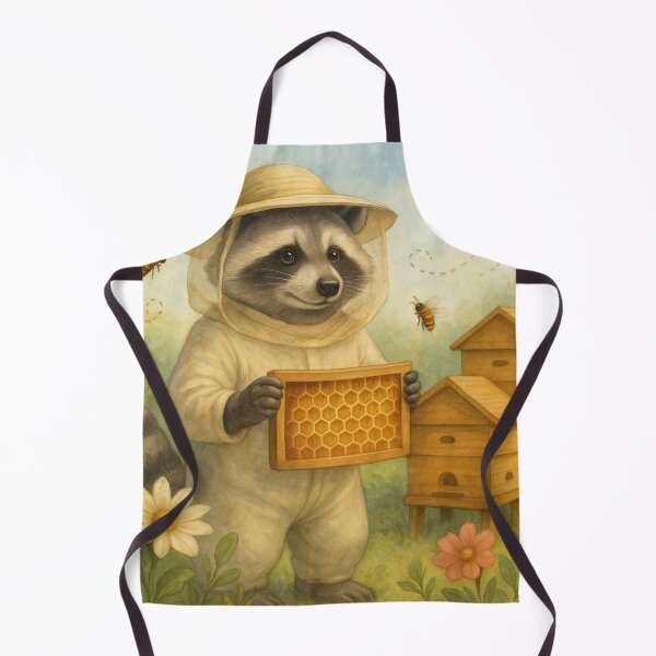 Item preview, Cute Raccoon beekeeper chooses sweet honey designed and sold by DamioPolArt.
