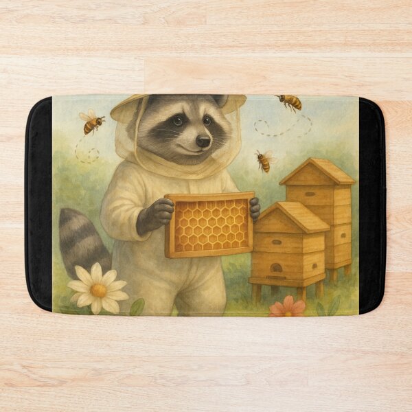 Item preview, Cute Raccoon beekeeper chooses sweet honey designed and sold by DamioPolArt.