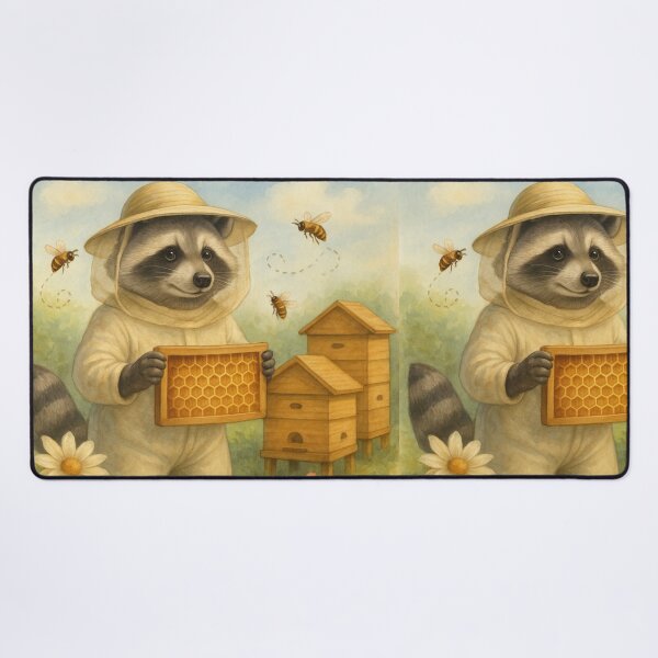 Item preview, Cute Raccoon beekeeper chooses sweet honey designed and sold by DamioPolArt.