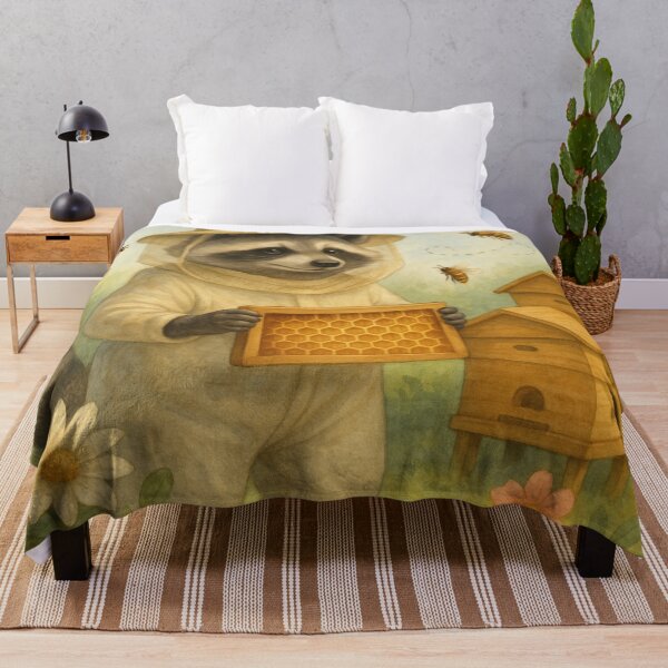 Item preview, Cute Raccoon beekeeper chooses sweet honey designed and sold by DamioPolArt.
