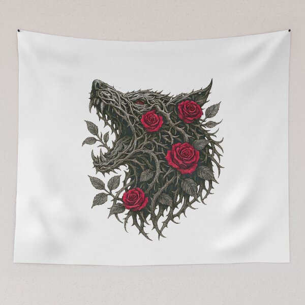 Item preview, Thorns Wolf Rose Skull  designed and sold by Shoot-The-Moon.