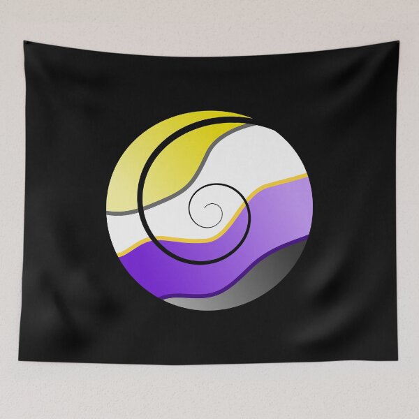 Item preview, Non-Binary Pride Spiral, original digital artwork  designed and sold by EBParsley.