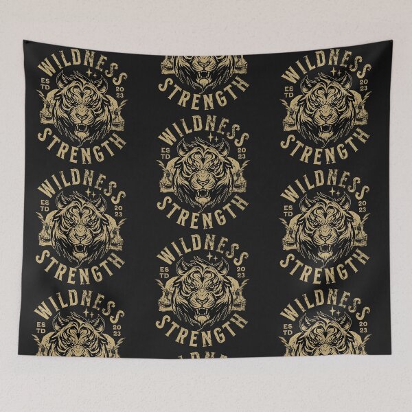 Item preview, Wildness & Strength – Vintage Tiger Skull Design designed and sold by The-Daily-Drape.