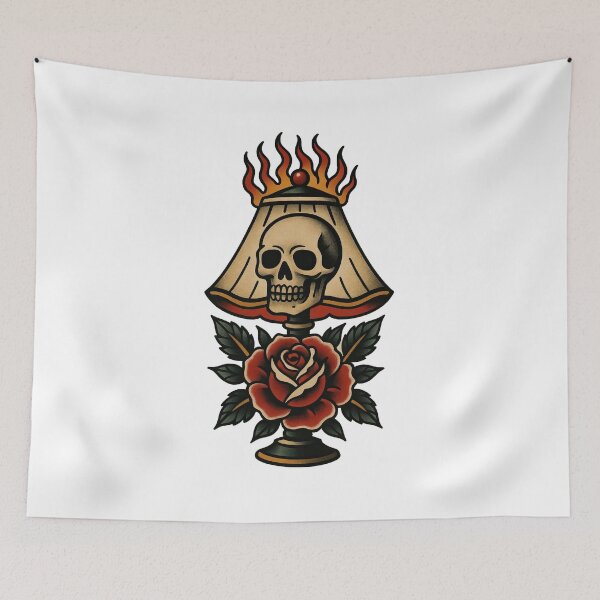 Item preview, Flaming Skull Lamp designed and sold by zoecreatiwe.