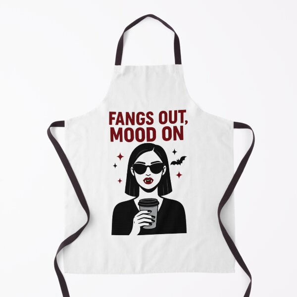 Item preview, Fangs Out Mood On Vampire Girl With Coffee Halloween Goth Humor designed and sold by tigger shop.
