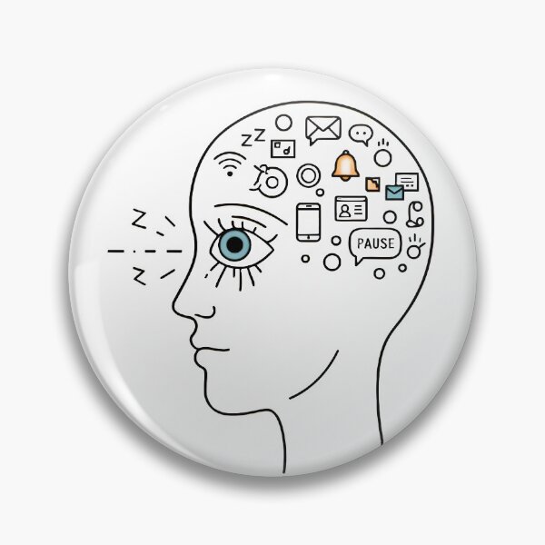 Item preview, Digital Fatigue Icon | Screen Exhaustion | Recharge Mode Minimalist Art designed and sold by Simple_Lines2025.