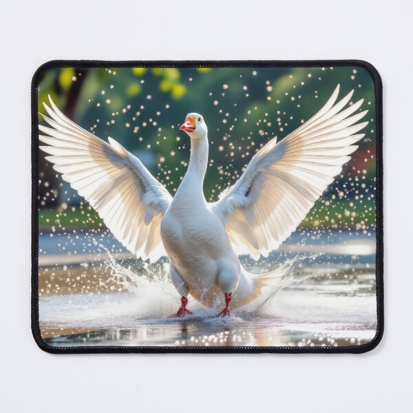 Item preview, White Goose In a Splash Pad designed and sold by Maria Dryfhout.