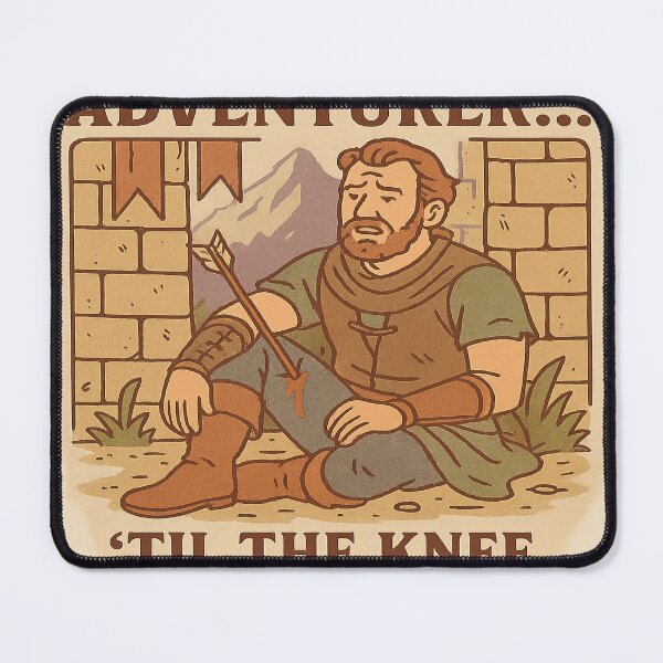 Item preview, The Knee Incident – Fantasy Adventurer Parody designed and sold by CalicoRandom.