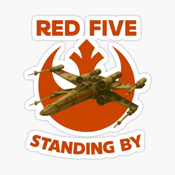 Item preview, Red Five Standing By – Retro Rebel X-Wing Starfighter Design designed and sold by Cozy Trends.