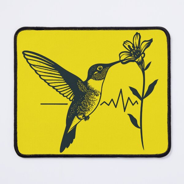 Item preview, Minimalist Hummingbird Line Art Geometric Bird Feeding on Flower Design designed and sold by VividByAmani.