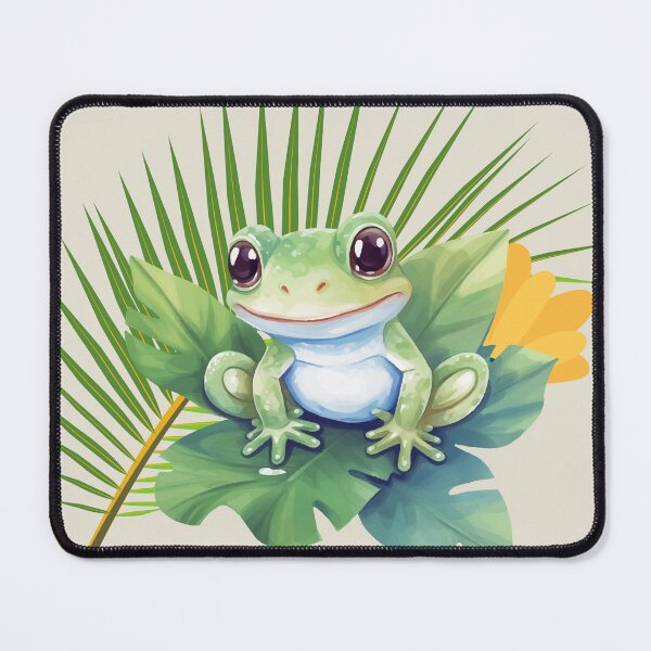 Item preview, Tropical Frog on Leaf – Cute Botanical Nature Animal Art designed and sold by Hasanify.