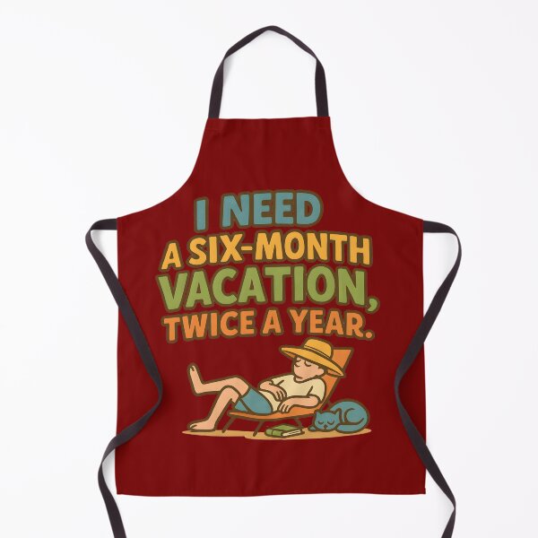 Item preview,  Funny Vacation T-Shirt – "I Need a Six-Month Vacation, Twice a Year" – Lazy Cartoon Beach Design designed and sold by Maximilianos.